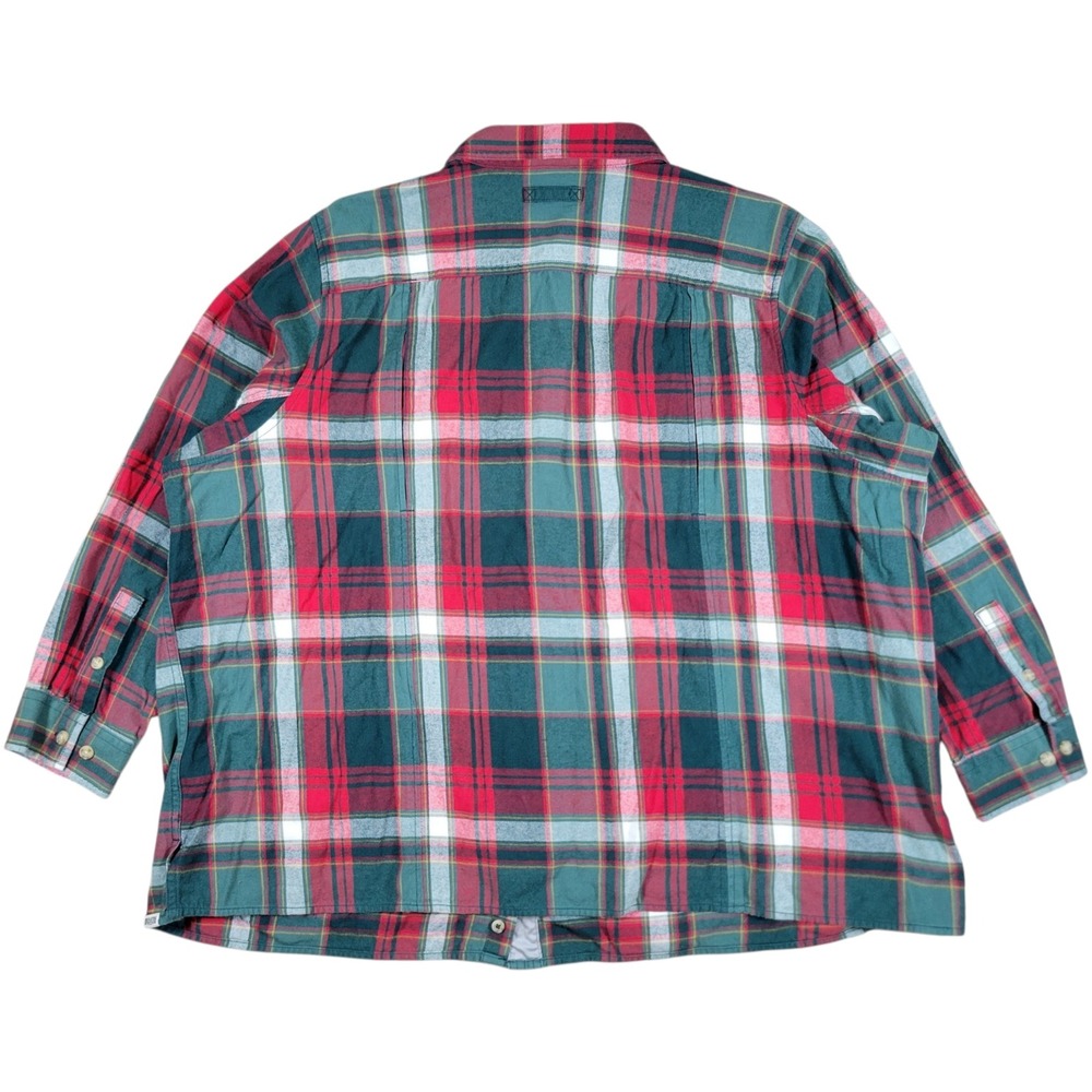 Duluth Trading Co Free Swingin Flannel Shirt Womens 3X Green Red Plaid Button Up - Picture 4 of 8